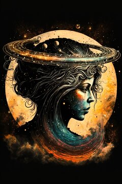 "Gorgeous AI Generated Aphrodite Saturnus Goddess Illustration for Your Artistic and Mythological Projects"