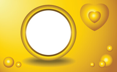 Circle frame with yellow background vector illustration