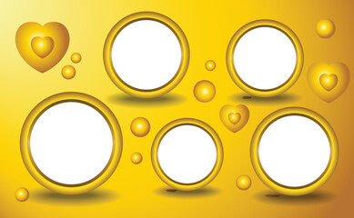 Circle frame with yellow background vector illustration