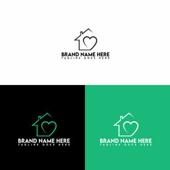house love, real estate logo, home, minimalist and business logo design. 