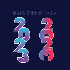 Colorful lettering of new year 2023