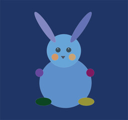 Christmas blue rabbit
