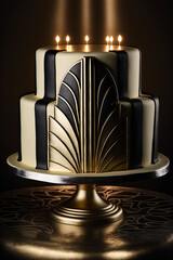 Stylish and luxurious cake inspired by art deco style