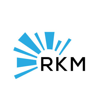 RKM letter logo. RKM blue image on white background and black letter. RKM technology  Monogram logo design for entrepreneur and business. RKM best icon.
