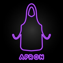 apron neon sign, modern glowing banner design, colorful modern design trends on black background. Vector illustration.
