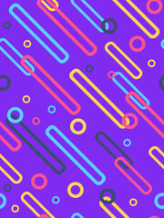 Seamless pattern. Abstract memphis background. Endless texture. Colorful pattern from geometric shapes in Memphis 80s-90s style. Cartoon background or kids elements.