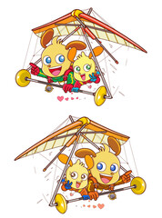 イヌ,キャラクター ,スカイプレーン,ふたり