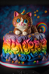 Delicious and cute birthday cake inspired by kittens