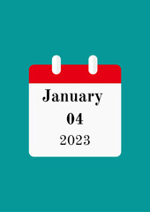 january 2023 calendar with blue background 04