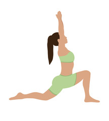 Graphic illustration of beautiful woman doing yoga exercise. Idea for icon, background, stickers, poster, banner, books, art , cartoon, magazine