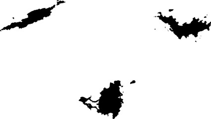 Naklejka premium Vector images of Islands of St.Maarten/Saint Martin, Saint Barths and Anguilla (BLACK)