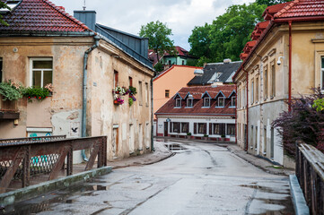 Obraz na płótnie Canvas Vilnius Famous District Uzupis. Architecture.