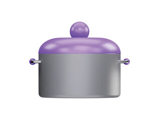 Cooking pot  with 3d vector icon cartoon minimal style