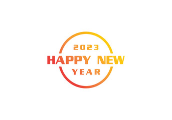 happy new year 2023 icon logo