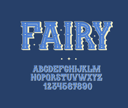 Fairy decorative Font. Fantasy English Alphabet. Fancy letters and Numbers.
