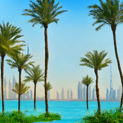 Natural environment Dubai United Arab Emirates painting 