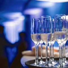 kieliszki z szampanem na powitanie