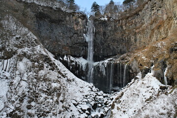 冬の華厳滝　Kegon Falls in winter