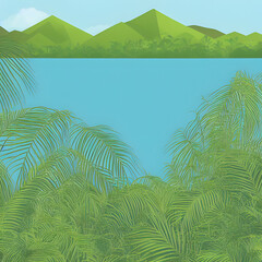 Natural environment Fiji geometric illustration 
