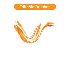Brush strokes isolated. Editable brush arts