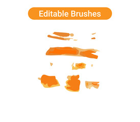 Brush strokes isolated. Editable brush arts