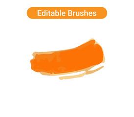 Brush strokes isolated. Editable brush arts