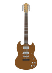 Obraz premium シンプルでおしゃれなエレキギターのリアルなイラスト素材