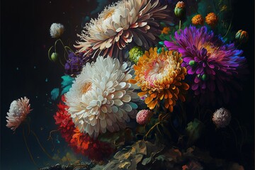 Obraz premium Pretty painted flowers