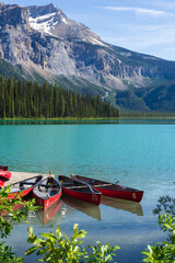 Canoes at Emerald Lake, Yoho National Park, Bristish Columbia, Canada