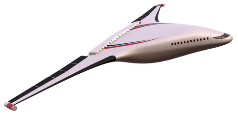 3d illustration of an electric airliner