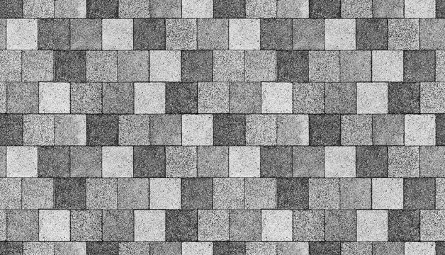 Gray paving slabs, pedestrian lane paving, top view. Seamless pattern