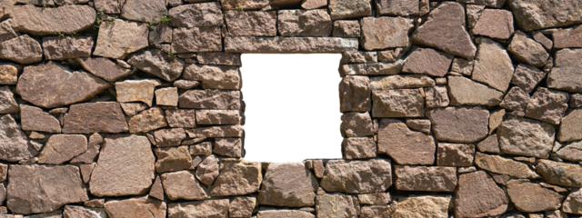 Steinmauer mit freigestelltem Fenster