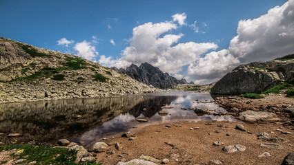 landscape with lake and mountains
High Tatras
 Tatra Mountains