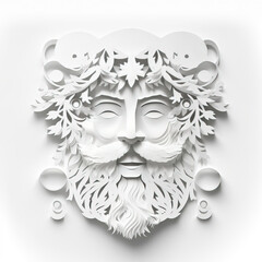 Fototapeta premium Santa Claus cut paper portrait generated by generative AI