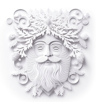 Santa Claus cut paper portrait generated by generative AI