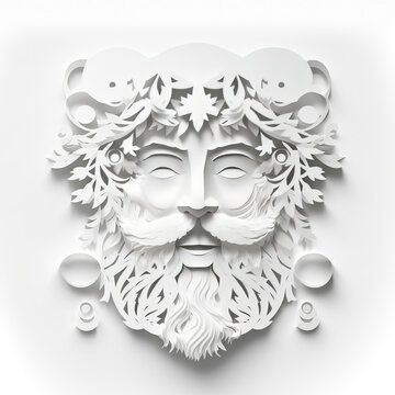 Santa Claus cut paper portrait generated by generative AI