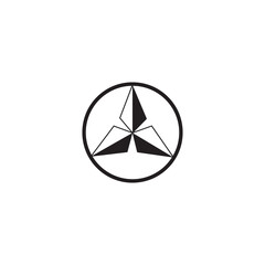 triangle diamond logo design circle template vector