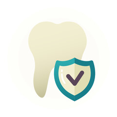 Tooth protection flat design style icon
