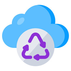 Conceptual flat design icon of water recycling 