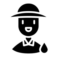 man with hat glyph 