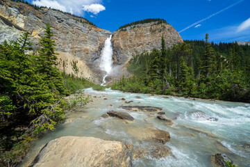 Takakkaw Falls and river, British Columbia, Canada