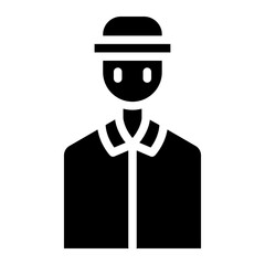 man with hat glyph 