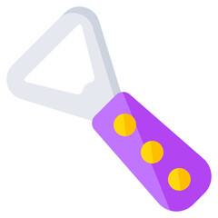 A colored design icon of bottle opener 