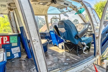 Interior of an helicopter