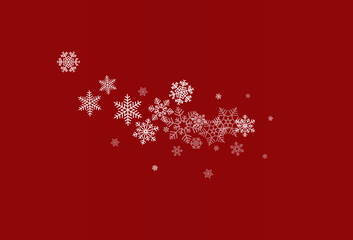 Fototapeta na wymiar Silver Snowflake Vector Burgundy Background.