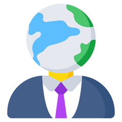 Modern design icon of global businessman