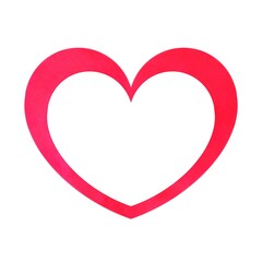 one minimalistic heart on a white background. Love on Valentine's Day