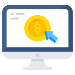 Conceptual flat design icon of pay per click