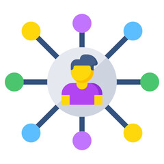 A modern design icon of user network