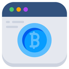 Trendy design icon of bitcoin website